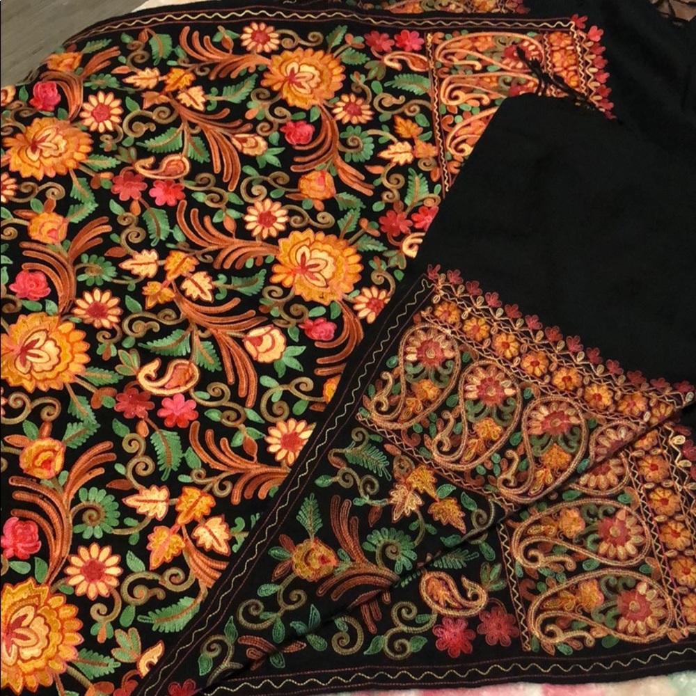 Hand embroidered shawl
